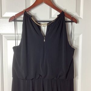 Thalia Sodi Sleeveless Black Jumpsuit with Chain Accent Sz XL